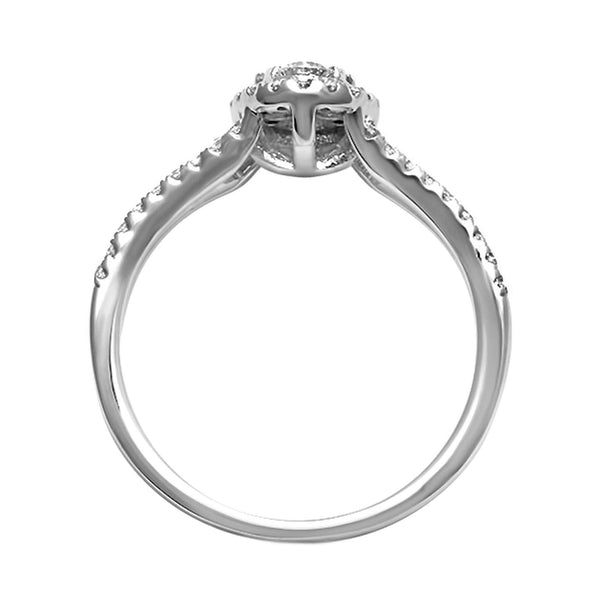 0.62ct Diamonds in 14K White Gold Oval Halo Engagement Ring