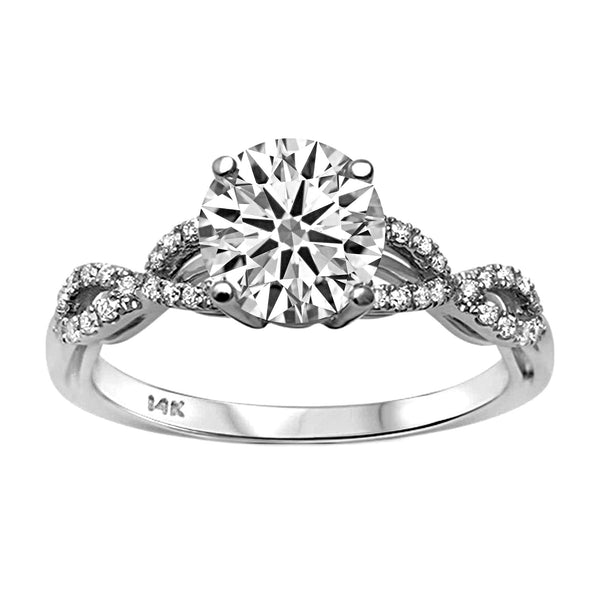 0.19ct Side Diamonds 14K White Gold Infinity Semi Mount Ring